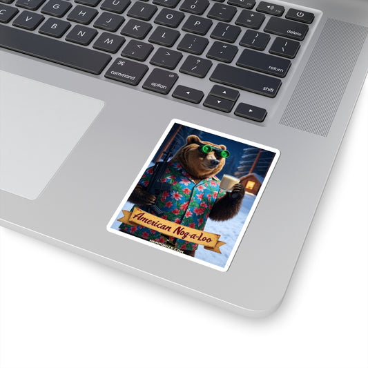 American Nog-a-Loo Bear Kiss-Cut Stickers