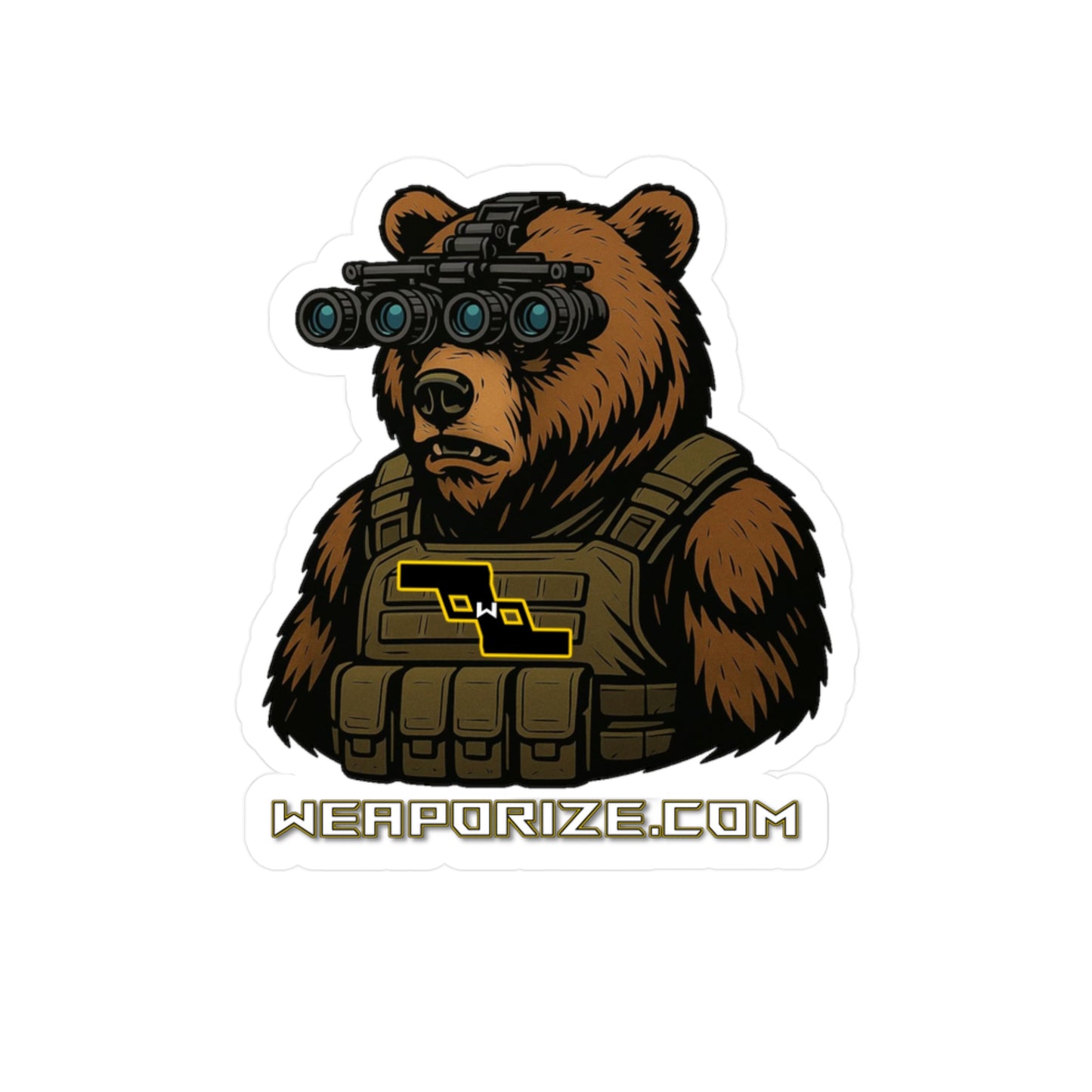 WPZ Bear Arms in the Dark Vinyl Sticker