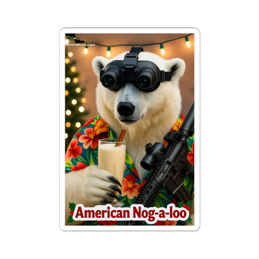 American Nog-a-Loo 2 Bear Kiss-Cut Stickers
