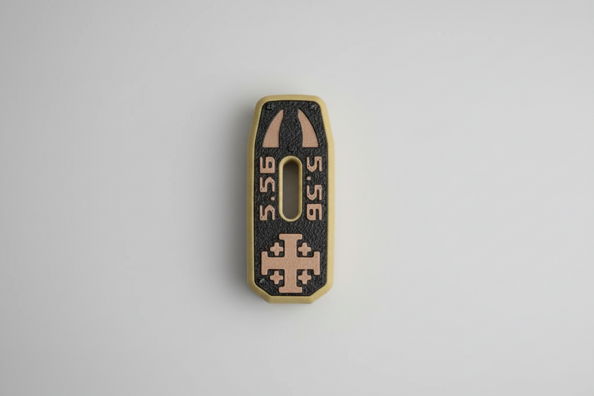 PMAG Gen 3 base plate with '5.56' and Jerusalem Cross