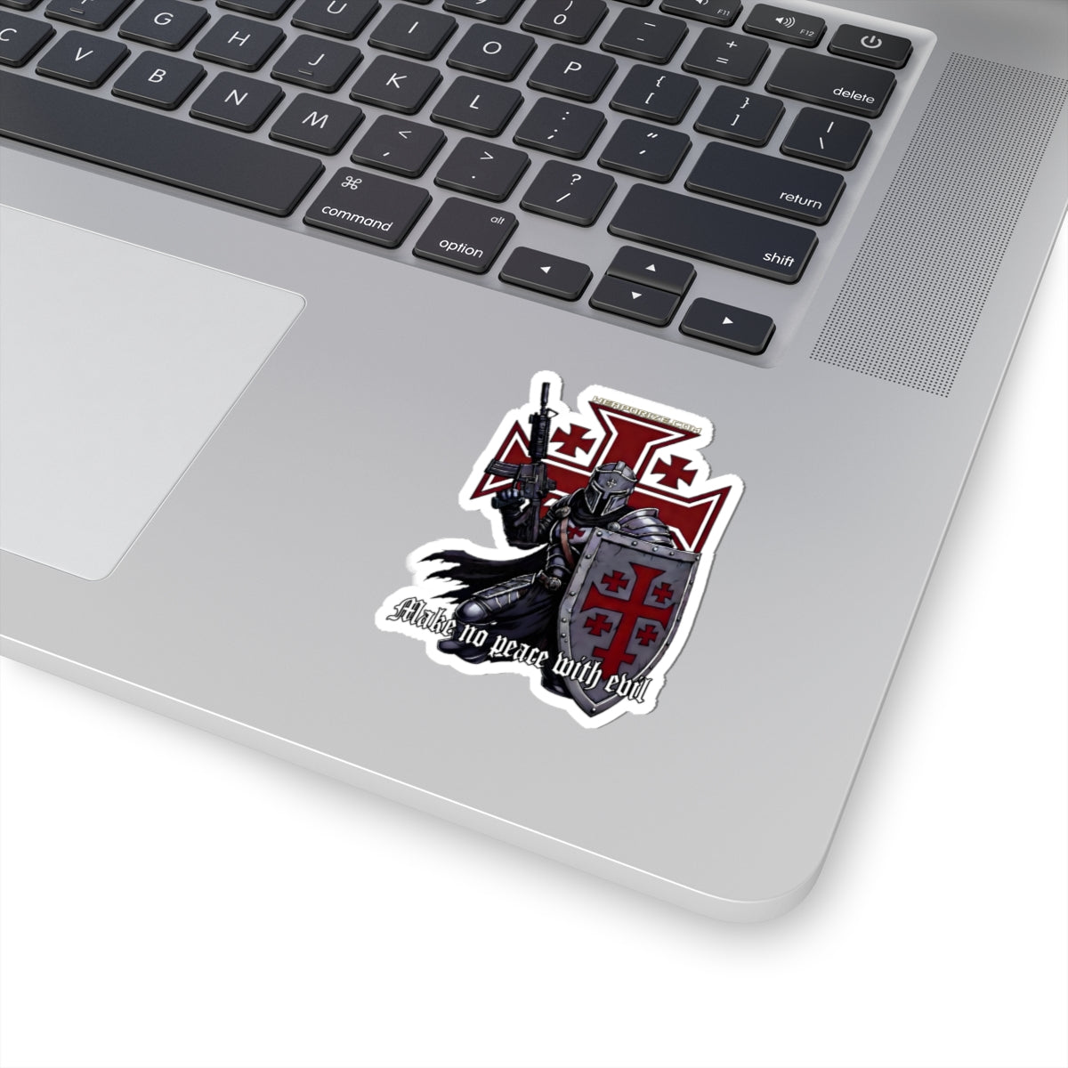 Crusader Knight 2 Sticker — 'Make No Peace With Evil'