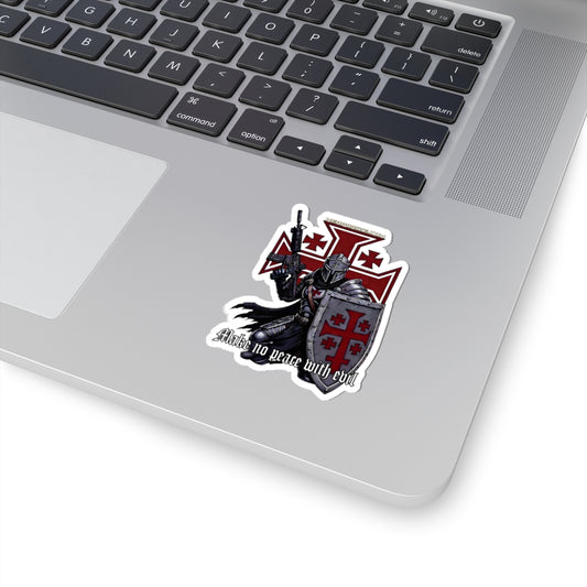 Crusader Knight 2 Sticker — 'Make No Peace With Evil'