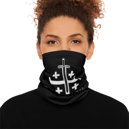 Jerusalem Cross & Sword Neck Gaiter — Isaiah 48:22 “No Peace for the Wicked”