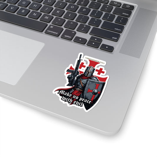 Crusader Knight Sticker — 'Make No Peace With Evil'